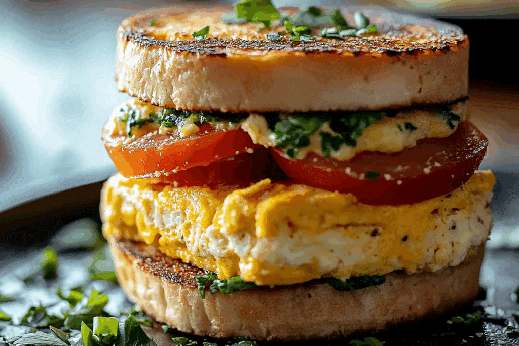 High Protein Vegetarian Breakfast Sandwiches