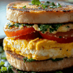High Protein Vegetarian Breakfast Sandwiches