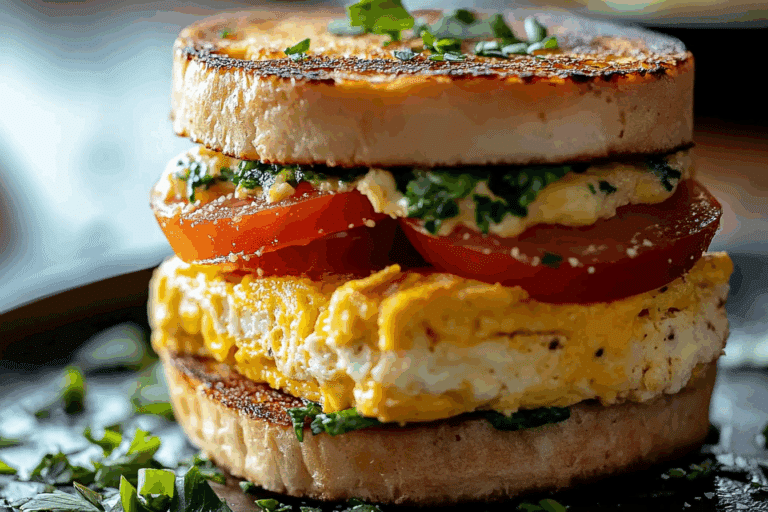 High Protein Vegetarian Breakfast Sandwiches