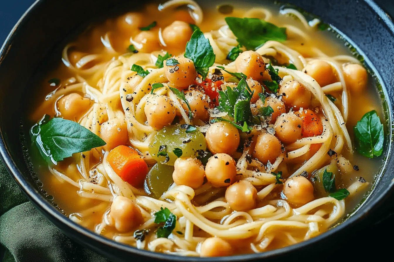 Vegan Chickpea Noodle Soup