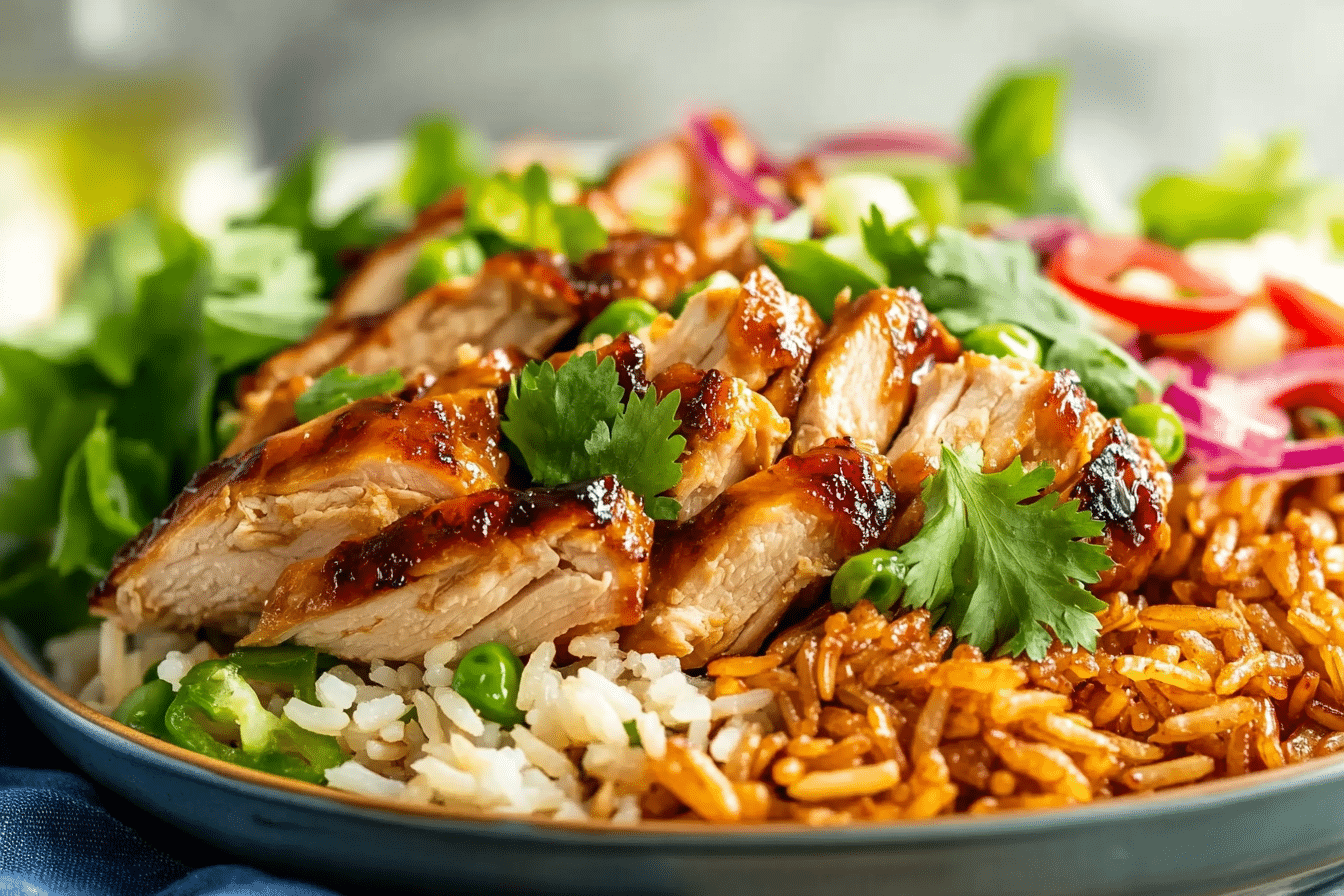 Teriyaki Chicken Crispy Rice Salad