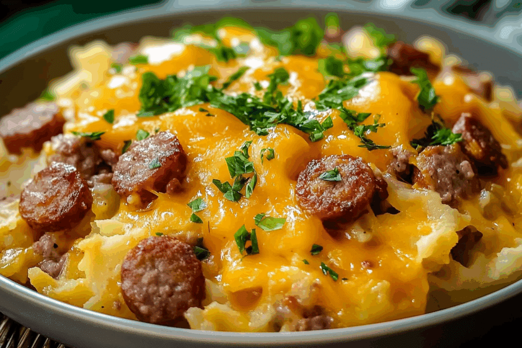 Cheesy Sausage & Hashbrown (Dump-and-Go Slow Cooker Meal)