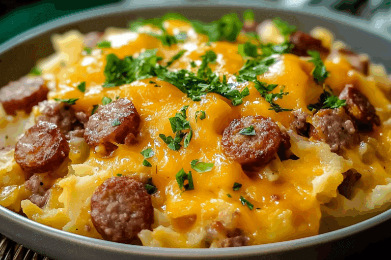 Cheesy Sausage & Hashbrown (Dump-and-Go Slow Cooker Meal)