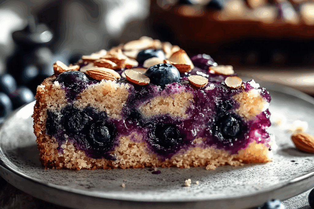 Almond Praline Blueberry Cake