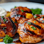 Grilled BBQ Boneless Chicken Thighs