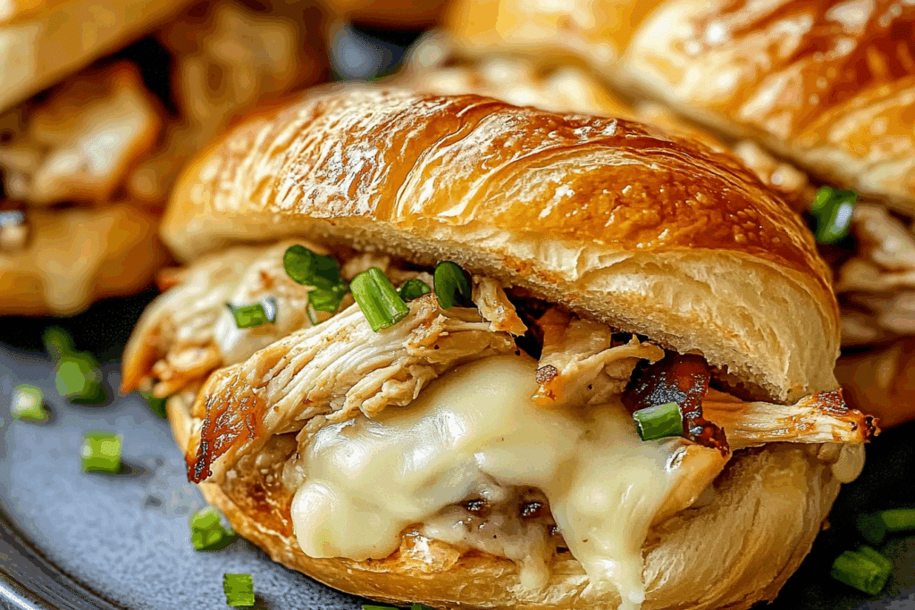 Croissant Chicken Philly Cheese Sandwiches