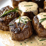 Garlic Butter Steak Bites with Parmesan Cream Sauce