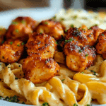 Garlic Butter Chicken Bites & Spicy Cajun Alfredo Twisted Pasta