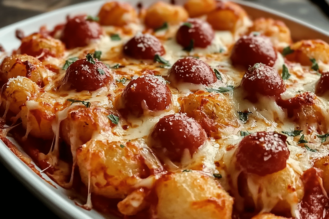 Tater Tot Pizza Casserole