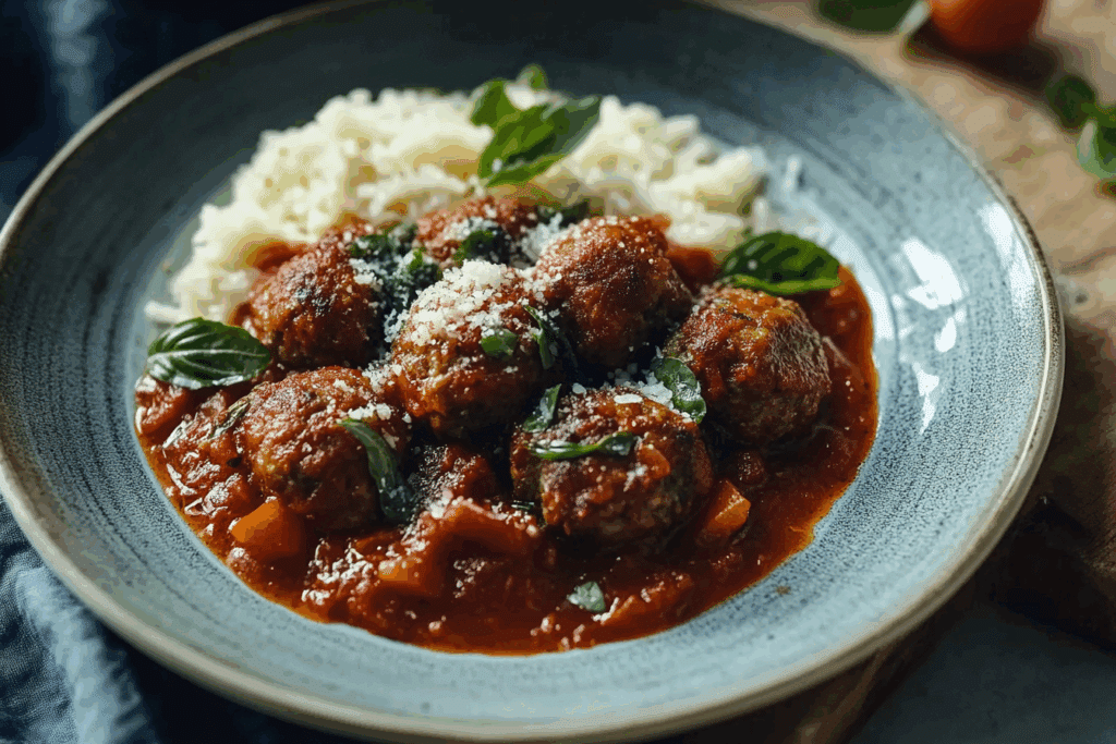 Greek Soutzoukakia (Greek Meatballs in a Spiced Tomato Sauce)
