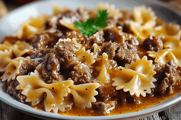 Velveeta Beef Pasta with Bowtie Noodles