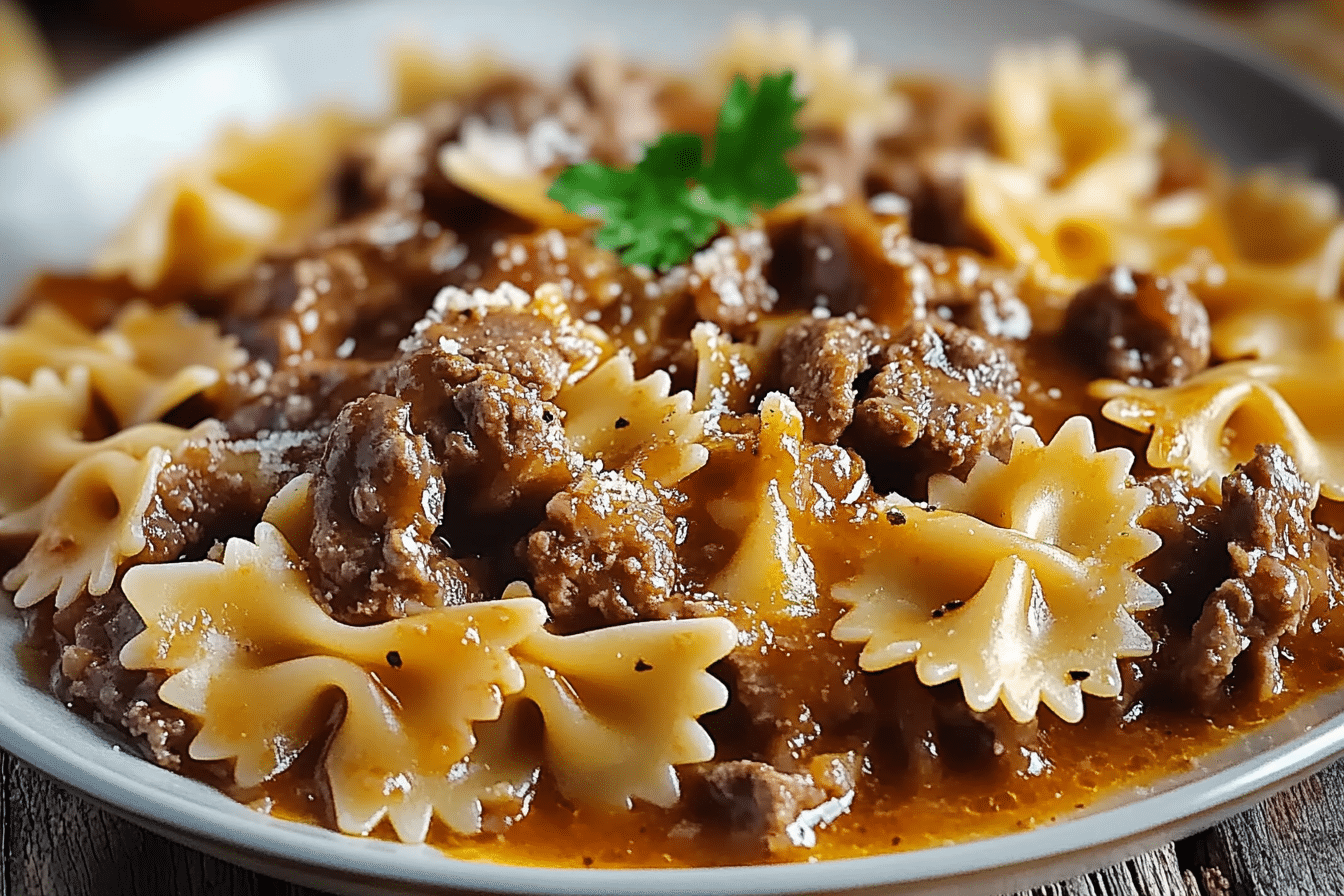 Velveeta Beef Pasta with Bowtie Noodles