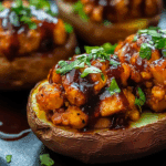 Barbecue Tempeh Stuffed Potatoes