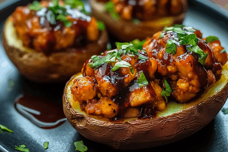 Barbecue Tempeh Stuffed Potatoes