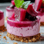No-Bake Rhubarb Cheesecake Jars