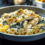 Spinach & Artichoke Dip Pasta with Chicken
