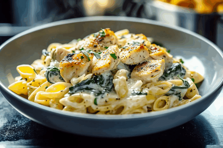 Spinach & Artichoke Dip Pasta with Chicken