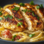Savory Cajun Chicken with Creamy Parmesan Pasta Linguine