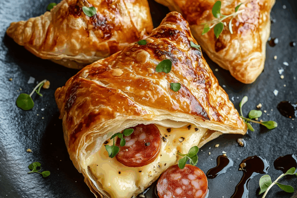 Salami and Cheese Pastry Pockets