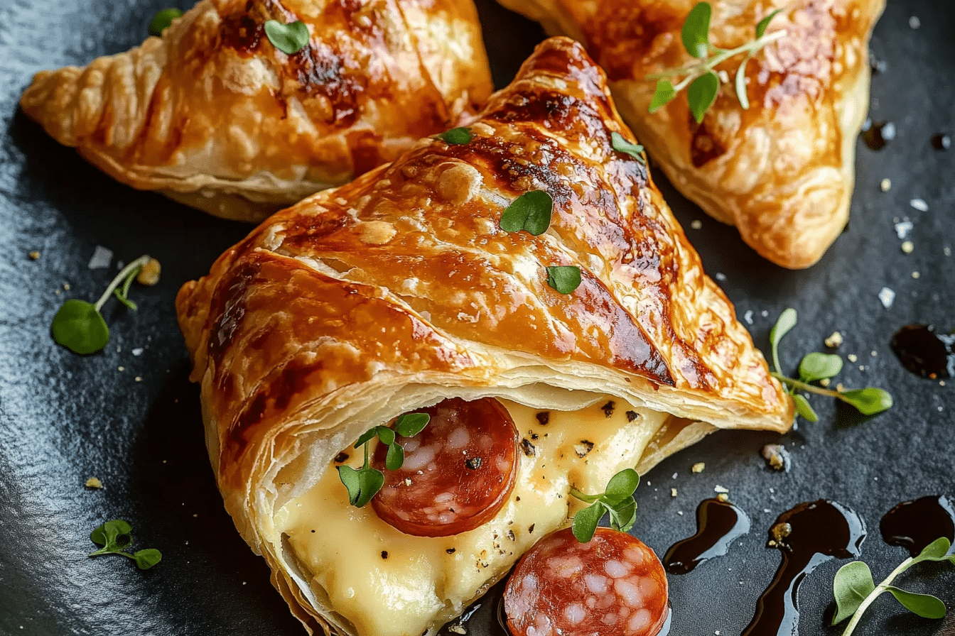 Salami and Cheese Pastry Pockets