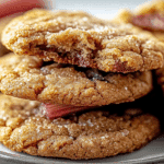 Chewy Brown Sugar Rhubarb Spice Cookies