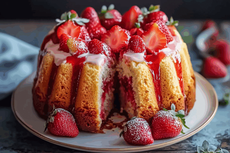 Homemade Strawberry Cream Cheese Pound Cake