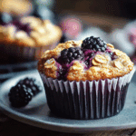 Blackberry Cinnamon Swirl Oatmeal Muffins