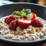 Crock Pot Strawberry and Cream Oatmeal for Two