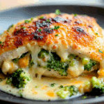 Broccoli and Cheese Stuffed Chicken Breast
