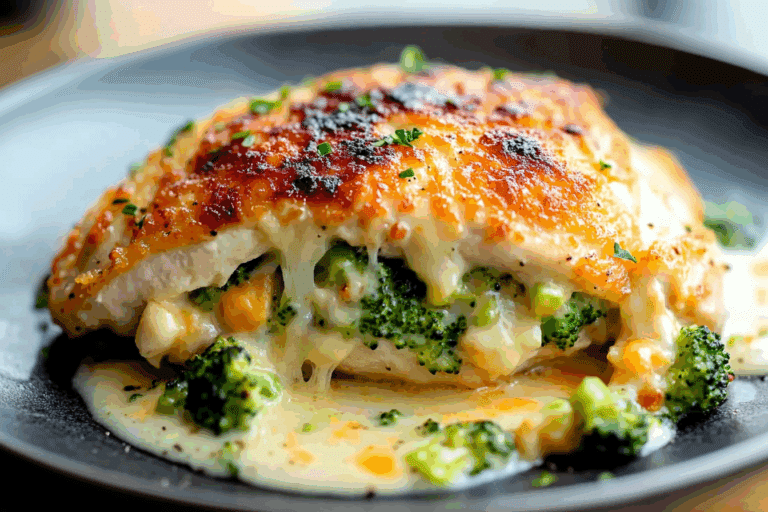 Broccoli and Cheese Stuffed Chicken Breast