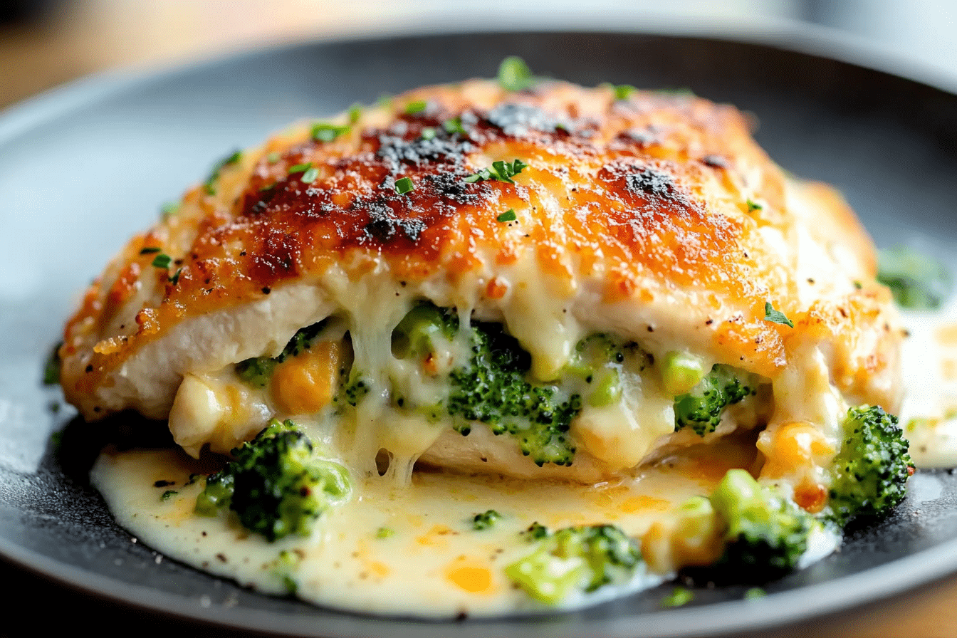 Broccoli and Cheese Stuffed Chicken Breast