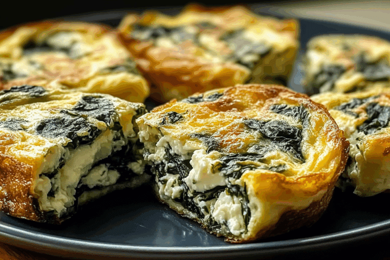 Easy Spinach Feta Baked Omelets