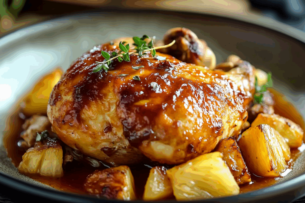 Crockpot Pineapple BBQ Chicken