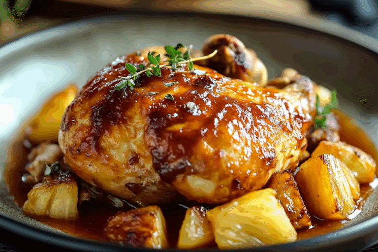 Crockpot Pineapple BBQ Chicken