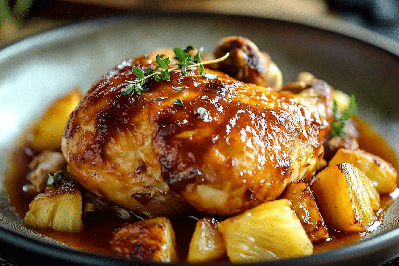 Crockpot Pineapple BBQ Chicken