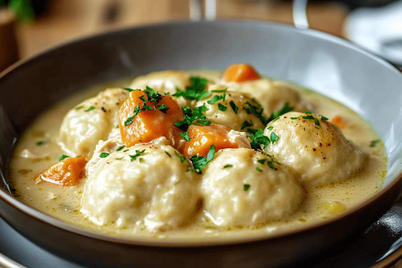 Creamy Chicken Stew and Dumplings