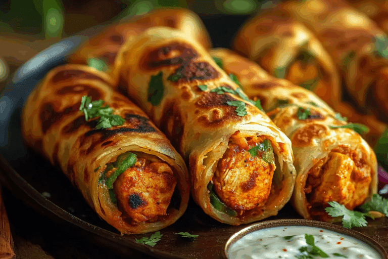 Chicken Tikka Paratha Rolls