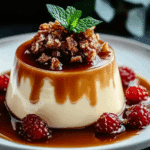 Salted Caramel Panna Cotta with Praline