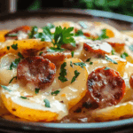 Smoked Sausage Crock Pot Scalloped Potatoes