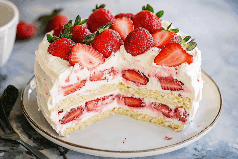 Strawberry Punch Bowl Cake