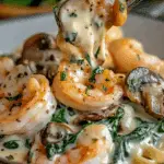 Creamy Spinach Mushroom Shrimp Shells