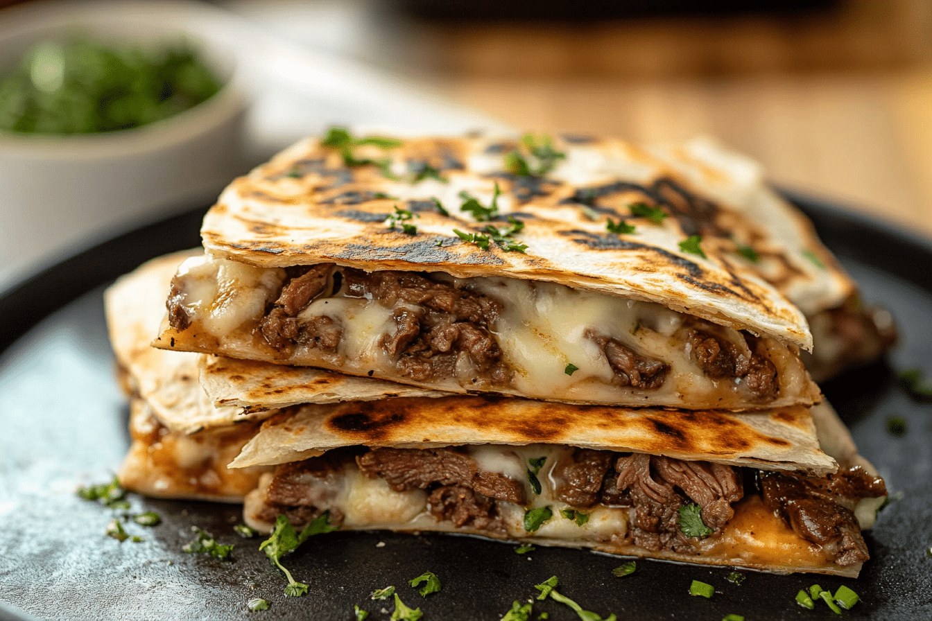 Steak and Cheese Quesadillas on Blackstone