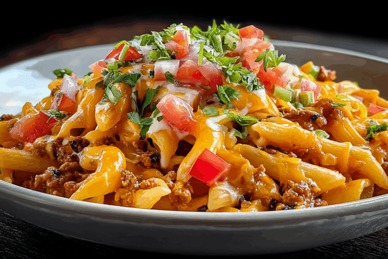 Cheesy Queso Taco Pasta