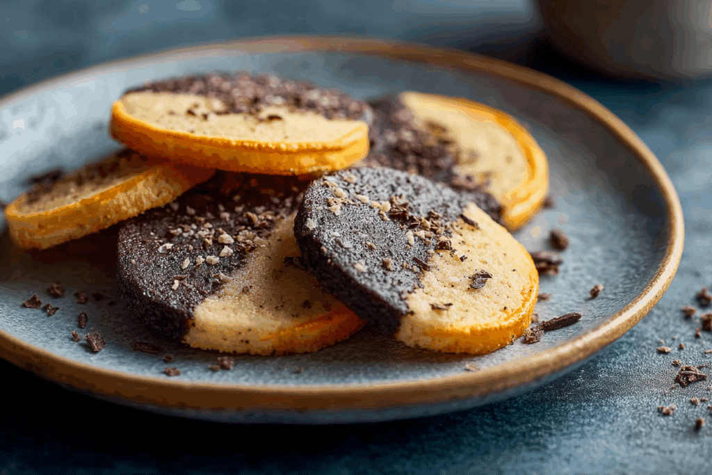 Dark Chocolate Orange Shortbread Cookies