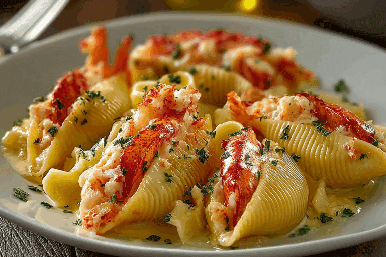 Garlic Butter Lobster-Filled Jumbo Pasta Shells