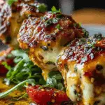 Garlic Mozzarella Chicken Bomb Skewers