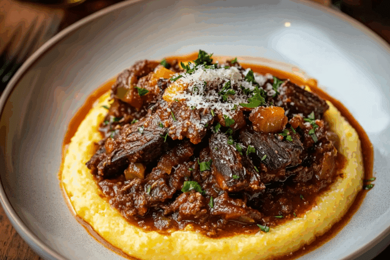 Beef Short Rib Ragu with Creamy Parmesan Polenta