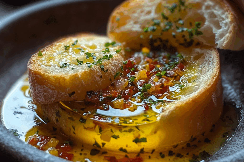 Delicious Loaded Bread Dipping Oil