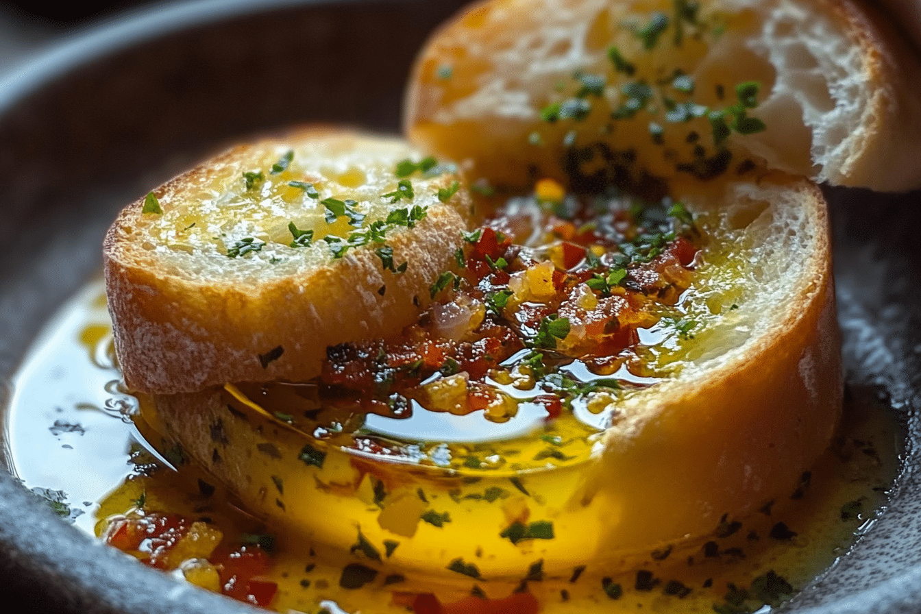 Delicious Loaded Bread Dipping Oil
