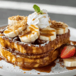 Caramelized Coconut Banana Bread Waffle French Toast